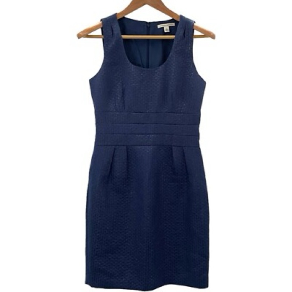 Banana Republic Navy Sheath Dress Size 10 Sleeveless Shimmer Work Style Shimmer - Picture 10 of 13